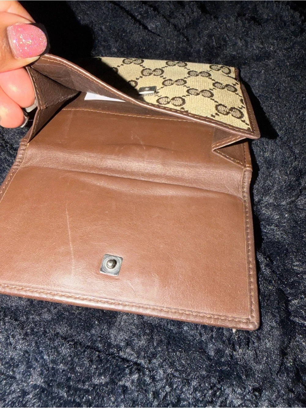 Gucci Tan and Brown GG Monogram Wallet